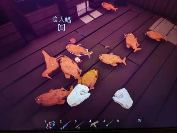 How to Fish floor pile of piranha with a 食人鲳 pickup prompt
