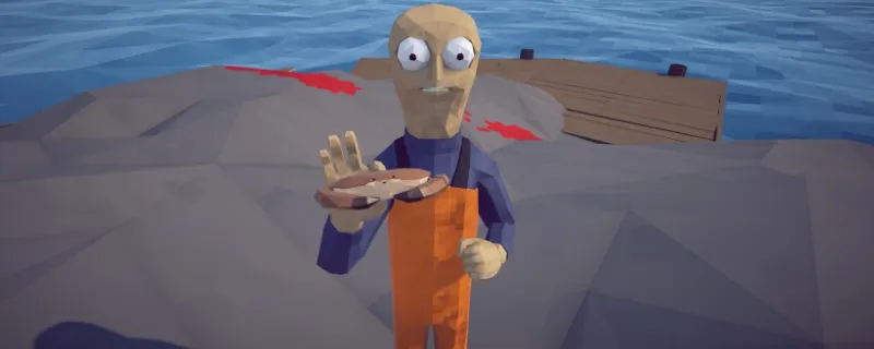 How to Fish player holding a crab on the Lighthouse rocks